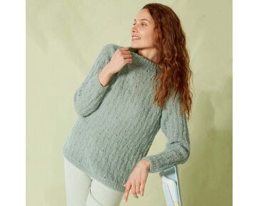 Alpaca damestrui met raglan mouw breien - Lang Yarns Suri Alpaca breipakket | hobbygigant.nl