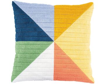 Spansteekkussen gekleurde vlakken - borduurkussen Vervaco | borduurpakketten | hobbygigant.nl