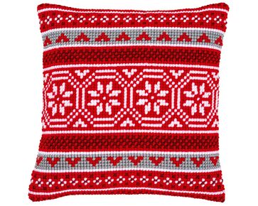 Kerstkristallen borduurkussen - Vervaco | borduurpakket | hobbygigant.nl