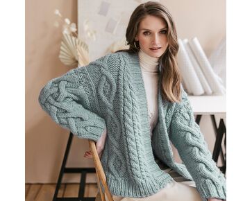 Damesvest Miete met kabelpatroon breien - Novita Hygge Wool breipakket | hobbygigant.nl