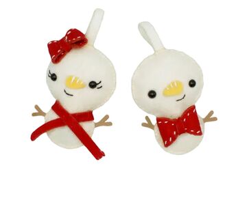 Sneeuwpopjes Hangers vilten - Hardicraft viltpakket | knutselpakket kerst | hobbygigant.nl