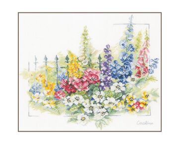 Bloemen explosie borduurpakket - LanArte telpatroon | borduurpakketten | hobbygigant.nl