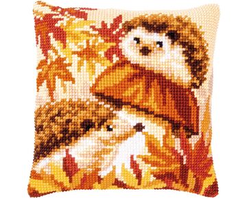 Egeltjes op Paddestoel borduurkussen - Vervaco borduurpakket | borduurpakketten | hobbygigant.nl