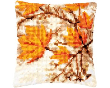 Herfstbladeren borduurkussen - Vervaco borduurpakket | borduurpakketten | hobbygigant.nl