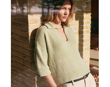 Dames poloshirt breien - Lana Grossa Ecopuno breipakket