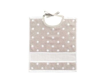 Slabbetje met borduurrand - beige met stippen Rico Design | Slabbetjes borduren | hobbygigant.nl