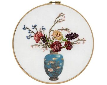 Japanse Vaas - borduurpakket Pako | Borduurpakket met telpatroon | hobbygigant.nl