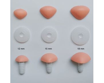 Veiligheidsneusjes soft roze - per 3 stuks | veiligheidsogen en -neuzen | hobbygigant.nl
