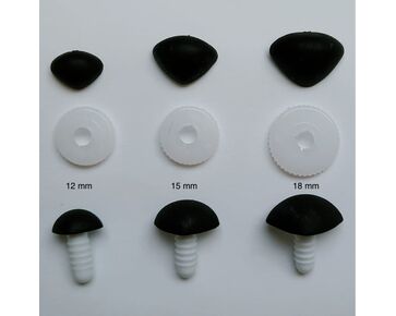 Veiligheidsneusjes soft zwart - per 3 stuks | veiligheidsogen en -neuzen | hobbygigant.nl