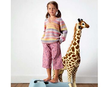 Kindertrui met V-hals breien - Lang Yarns Merino 120 Degradé breipakket | hobbygigant.nl