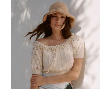 Zomer top met korte mouwen breien - Lana Grossa Cotton Wool breipakket | hobbygigant.nl