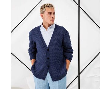 Trendy herenvest breien - Lang Yarns Norma breipakket | hobbygigant.nl