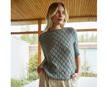 Dames shirt met wieber patroon breien - Novita Woolly Wood breipakket | hobbygigant.nl