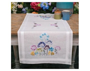 Tafelloper Allium bloemen borduren - Vervaco borduurpakket | borduurpakketten | hobbygigant.nl