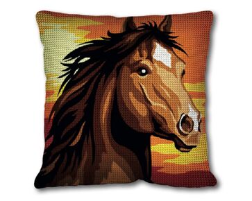 Wild paard borduurkussen - SEG de Paris borduurpakket | borduurpakketten | hobbygigant.nl