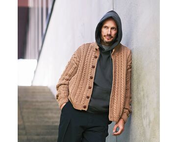 Herenvest met kabels breien - Novita Isoveli breipakket | hobbygigant.nl