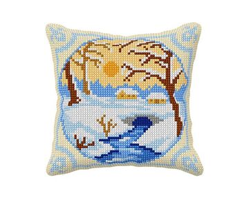 Winter - 4 seizoenen borduurkussen - borduurpakket Orchidea | borduurpakketten | hobbygigant.nl