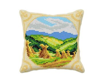 Zomer - 4 seizoenen borduurkussen - borduurpakket Orchidea | borduurpakketten | hobbygigant.nl