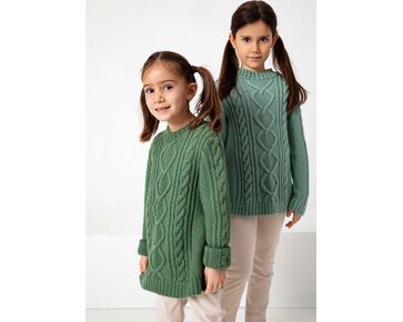 Kabeltrui voor kinderen breien - Lang Yarns Atlantis breipakket | hobbygigant.nl