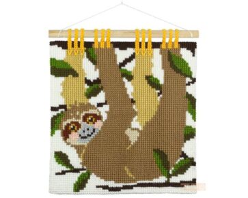Luiaard borduren - Pako wandkleed of kussen | borduurpakketten | hobbygigant.nl