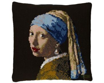 Meisje met de parel borduren - Pako borduurkussen | borduurpakketten | hobbygigant.nl