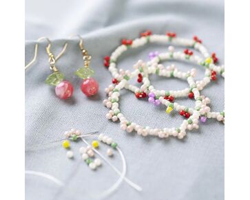 DIY-pakket sieraden maken - kralen armband en oorbellen - Kersen | startpakket beginners | hobbygigant.nl