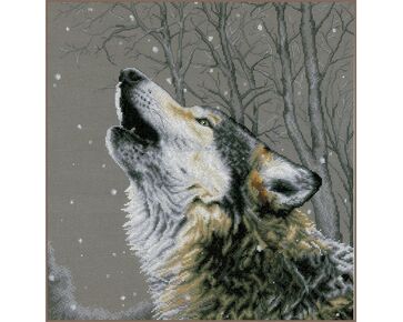 Huilende Wolf borduurpakket - LanArte telpatroon | borduurpakketten | hobbygigant.nl