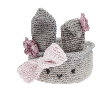 Ricorumi paasmandje konijn haakpakket - Grijs | Pasen haken | hobbygigant.nl
