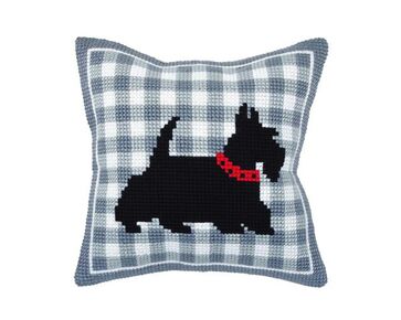 Terriër borduurkussen - borduurpakket Orchidea | borduurpakketten | hobbygigant.nl