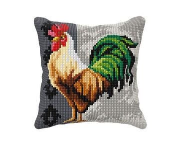 Haan borduurkussen - Orchidea borduurpakket | borduurpakketten | hobbygigant.nl