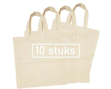 Katoenen tas groot - 10 stuks - 38 x 42 cm | hobbygigant.nl