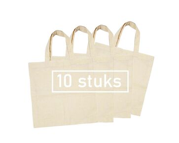 Katoenen tas klein - 10 stuks - 27,5 x 30 cm | hobbygigant.nl