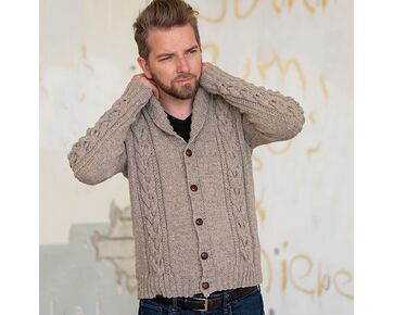 Herenvest met kabels breien - FairMade breipatroon | hobbygigant.nl