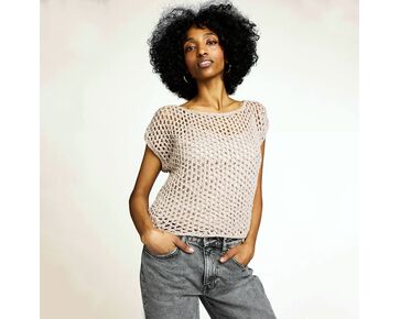 Zomertop Felicite voor dames breien - Novita Woolly Wood breipakket | hobbygigant.nl