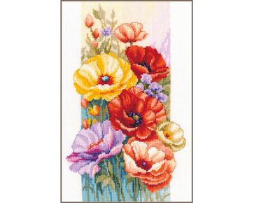 Klaprozen borduurpakket - Vervaco telpatroon | borduurpakketten | hobbygigant.nl