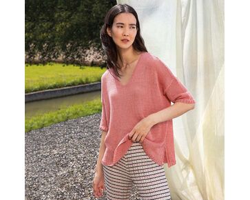 Linnen zomertop breien - Lang Yarns Crealino breipakket | hobbygigant.nl