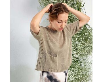 Luchtige linnen dames top breien - Lang Yarns Crealino breipakket | hobbygigant.nl