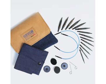 Set extra korte verwisselbare rondbreinaalden - Knitpro Denim | breinaalden sets | hobbygigant.nl
