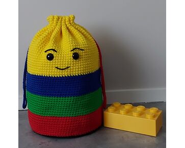 Speelgoed tas Mads met trekkoord haken - hobbygigant haakpakket | hobbygigant.nl