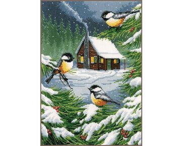 Wintertafereel borduren - telpatroon - Vervaco borduurpakket | hobbygigant.nl