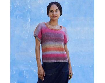 Zijden korte mouwen shirt breien - Lang Yarns Silk Color breipakket | hobbygigant.nl