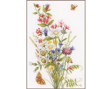 Veldbloemen Marjolein Bastin - LanArte kruissteek borduurpakket PN-0155693 | hobbygigant.nl