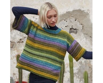 Damestruitje met korte mouwen haken - Lang Yarns Move haakpakket | hobbygigant.nl