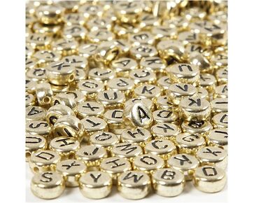 Letterkralen rond 7 mm goud - Creativ Company | HobbyGigant