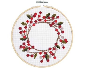 Rozenbottel krans - borduurpakket Rico Design | borduurpakketten | hobbygigant.nl