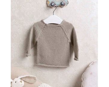 Katoenen babytruitje in gerstekorrel breien - Lang Yarns breipakket | hobbygigant.nl