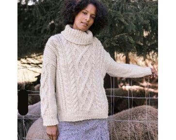 Kabeltrui Hankiainen voor dames breien - Novita breipakket | hobbygigant.nl