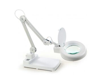 Magnifier professionele elektrische loeplamp met schaararm 8606D | vergrootglas met daglichtlamp | hobbygigant.nl