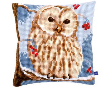 Winteruil borduurkussen - Vervaco borduurpakket | hobbygigant.nl