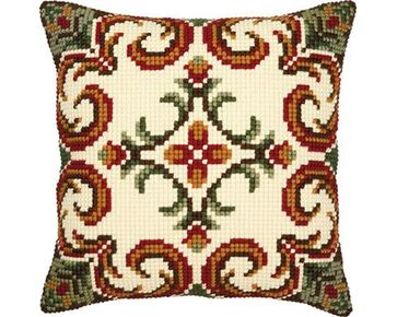 Sierlijk geometrisch kussen - Vervaco borduurpakket | hobbygigant.nl